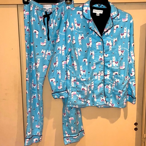 Karen Neuburger llama pajamas set size XS flannel/ light weight - Picture 1 of 10